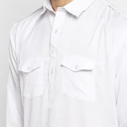 ROYAL KURTA Men White Summer Sheers Pathani Kurta image 2
