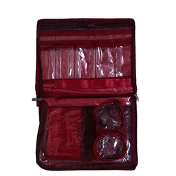 Kuber Industries Maroon 2 Pcs Printed Portable Jewellery Organisers With 4 Pouches image 2