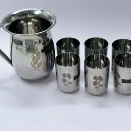 1 Jug 1500 ml 6 Glass 250 ml Jug Glass Set-image-7