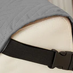 HOUSE OF QUIRK Charcoal Printed Triple Seater Quilted Water-Resistant Sofa Mat With Arms image 5