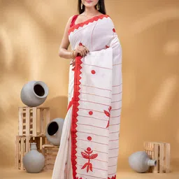 DESH BIDESH Geometric Woven Design Pure Cotton Taant Saree image 2
