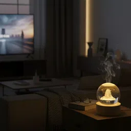 kripashakti Adiyogi Shiv 3D Crystal Ball Lamp 3.5 Inch Home Decoration Light,Showpiece Table Lamp image 4