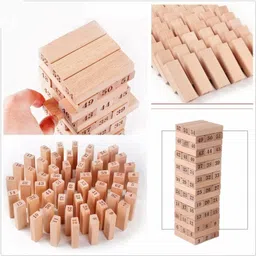 joy baby toys Gaming Classic Jenga, Hardwood Blocks, Stacking Tower Game For Kids Ages 6 image 3