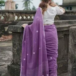 ghosh textile Woven Handloom Cotton Linen Saree-picture-23