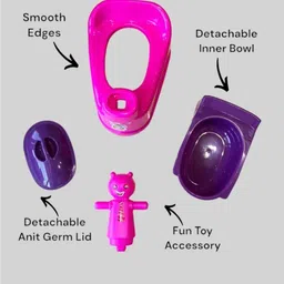 maxwell Toilet Trainer Baby Potty Seat Cartoon Face with Removable Tray & Closing Lid Potty Seat image 5