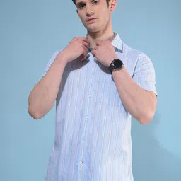 Crimsoune Club Striped Spread Collar Cotton Casual Shirt image 4