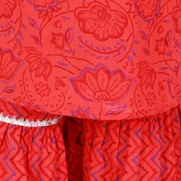 Superminis Girls Floral Printed Gotta Patti Pure Cotton Kurta with Sharara image 2