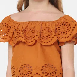 KIDS ONLY Brown Off-Shoulder Bardot Top image 2