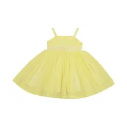 MeeMee Girls Shoulder Straps Sequinned Fit & Flare Dress image 4