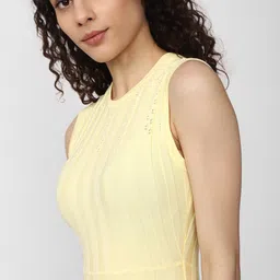 van heusen woman Van Heusen Self Design Round Neck Sleeveless Sheath Dress image 2