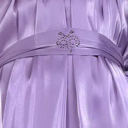 Peppermint Girls Puff Sleeves Satin Fit & Flare Dress image 2