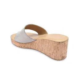 Rocia Gold-Toned Textured Wedge Heels image 3