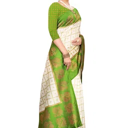 Leeza Store Woven Design Zari Silk Blend Banarasi Saree image 2