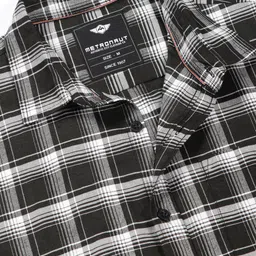 Metronaut Premium Slim Fit Tartan Checked Spread Collar Twill Weave Casual Shirt image 5
