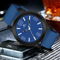 IIK COLLECTION Men Round Dial Adjustable Flexible Silicon Strap Watch image 2