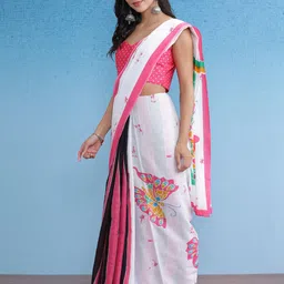 Saree mall Ethnic Motifs Pure Cotton Bagh Sarees image 3