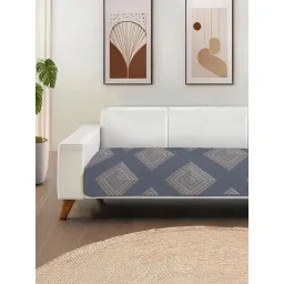 Urban Space Quilted Microfibre Sofa Cover with Tassels - Midnight Mist image 2