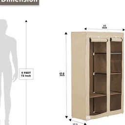 fabura Double door almirah Carbon Steel Collapsible Wardrobe image 3
