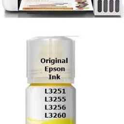 EPS Original Epson ink Suitable for L3251 L3255 L3256 L3260 Ink Tank Printer Yellow Ink Bottle image 1