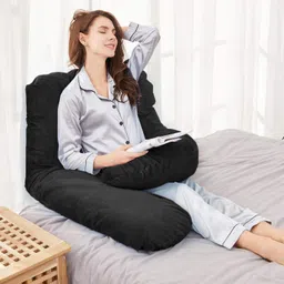 wongvo Luxurious Imported Velvet Microfibre Solid Pregnancy Pillow Pack of 1 image 4