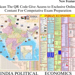 eoimarketing Pack of 2 Indian Political & Indian Economy Map | 70x100 cm / 28x40 inch | 90 GSM Thick Paper | Extra Quality Print | New Edition with QR Code | SSC, UPSC & Competitive Exams Paper Print Paper Print image 2