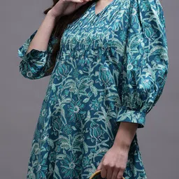 Cora Floral Printed A-Line Maxi Ethnic Dress image 2