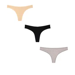 ORLIZEA Pack of 3 Women Low-Rise Cotton Blend Thongs-picture-14