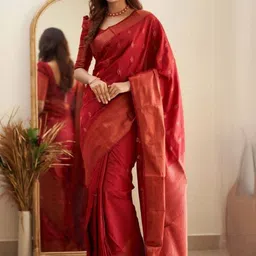 ABC ANY BUDY CLEAN Woven Design Zari Silk Blend Banarasi Saree-picture-35