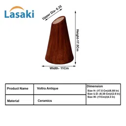 LASAKI Voltra Brown Textured Ceramic Cone Shaped Flower Vase image 5