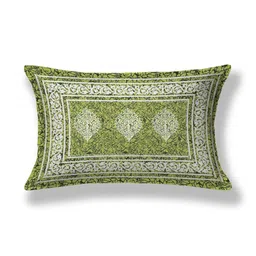 MILAAV Lime Green Ethnic Motifs 144 TC Single Bedsheet with 1 Pillow Covers image 4