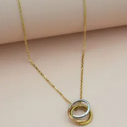 ARTKLIM Stainless Steel Gold-Plated Circular Pendant With Chain-picture-41