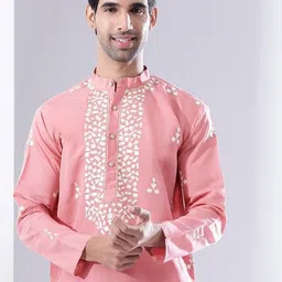 Anouk Men Zari Woven Design Regular Straight Knee Length Kurta image 2