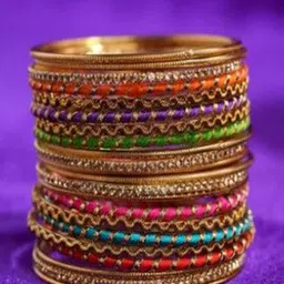 leshya Set Of 22 Stone Studded Traditional Rajasthani Bridal Chura Bangles-picture-12