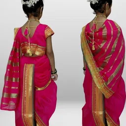 Mom and Me Girls Art Silk Sarees image 5
