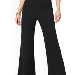 DressBerry Women Relaxed Straight Leg Loose Fit Wrinkle Free Bootcut Trousers-image-49