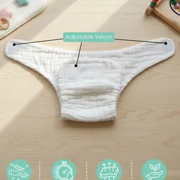 Baby Moo Set Of 3 12 Layer Absorbent Muslin Diapers image 2