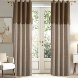 Home Centre Elrene Whimsy Brown & White 2 Pieces Jacquard Door Curtains-image-79