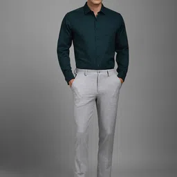 Louis Philippe Spread Collar Slim Fit Formal Cotton image 3