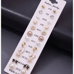 Vembley Combo Of 12 Pair Studs Earrings-picture-18