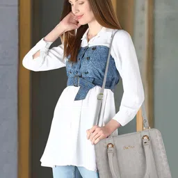 SPOTIC Women Textured Structured Shoulder Bag image 2