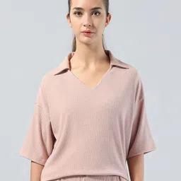 U.S. Polo Assn. Women Self Design V-Neck Relaxed Fit T-Shirt-picture-26
