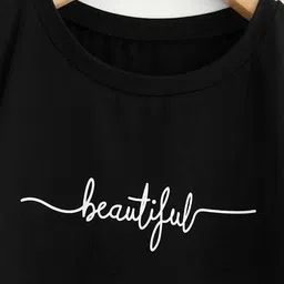 100luck Girls Casual Cotton Blend Crop Top (Black, Pack of 2) image 3