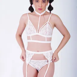 GuSo Shopee Women White Net Baby Dolls-image-80