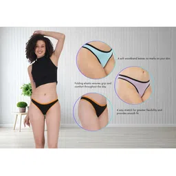 ORLIZEA Pack of 3 Women Low-Rise Cotton Blend Thongs image 4