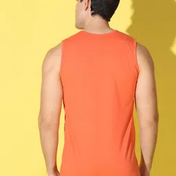 WOOSTRO Pack Of 2 Printed Pure Combed Cotton Gym VestsVWS26(ENJOY ORANGE)(ALONE LGTGREEN) image 4