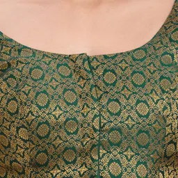 Studio Shringaar Ethnic Motifs Woven Design Round Neck Brocade Saree Blouse image 5