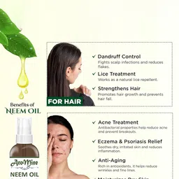 AroMine Neem Oil For Hair Fights Scalp & Skin - 100 ml image 3