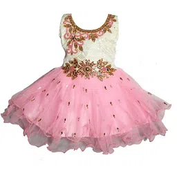 kids fashion hub Floral Georgette Fit & Flare Dress-image-40