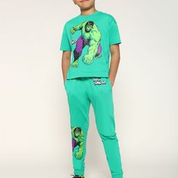 BONKIDS Boys Hulk Printed Cotton Mid Rise Joggers-picture-40
