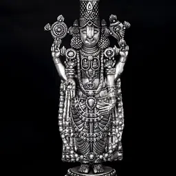 Exotic India Silver-Toned & Black Tirupati Balaji Religious Idol Showpiece-image-68